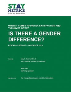 WHEN IT COMES TO DRIVER SATISFACTION AND TURNOVER INTENT IS THERE A GENDER DIFFERENCE?